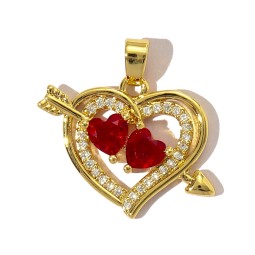 Gothic Pendant Supplier - Love Heart Copper Zircon DIY Pendant