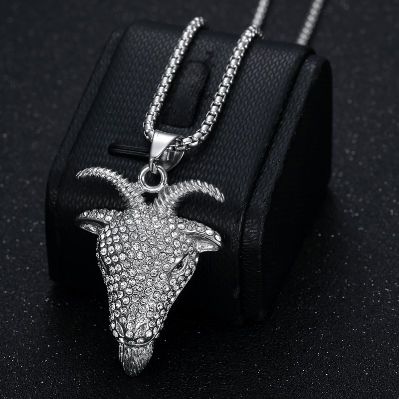 Goat Pendant Manufacturer - Titanium Steel Full Diamond Hip Hop Pendant