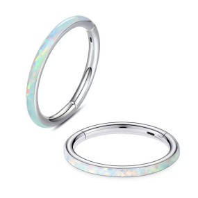 Belly Button Rings Supplier - Stainless Steel Opal Nose Hoop Earrings