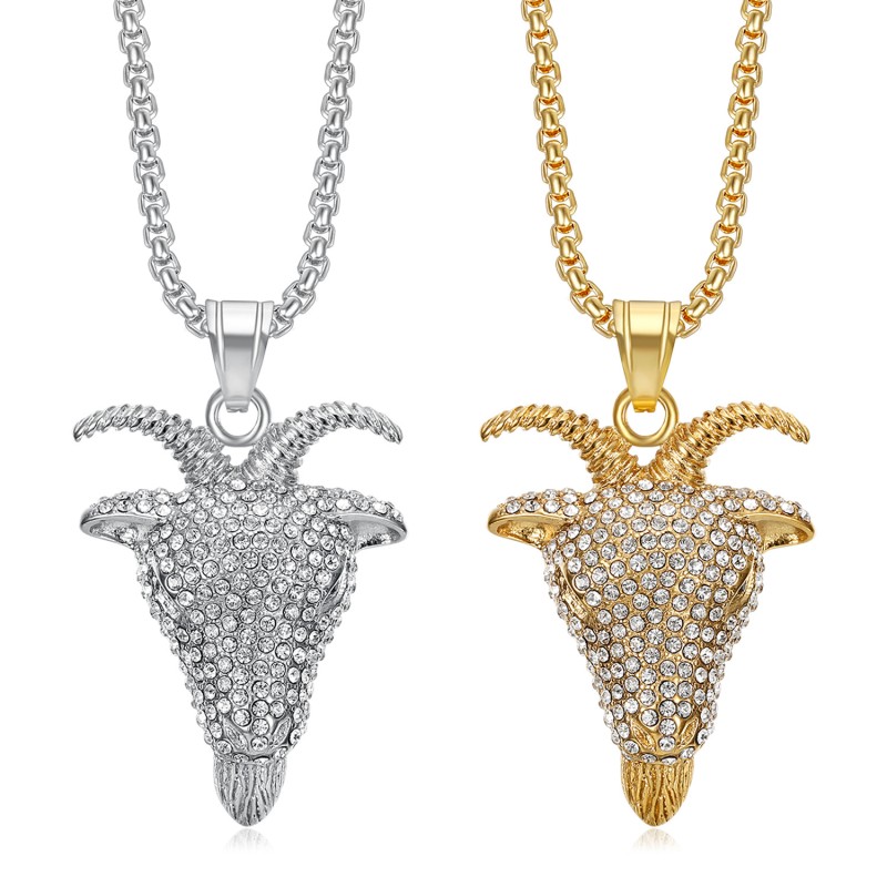 Goat Pendant Manufacturer - Titanium Steel Full Diamond Hip Hop Pendant