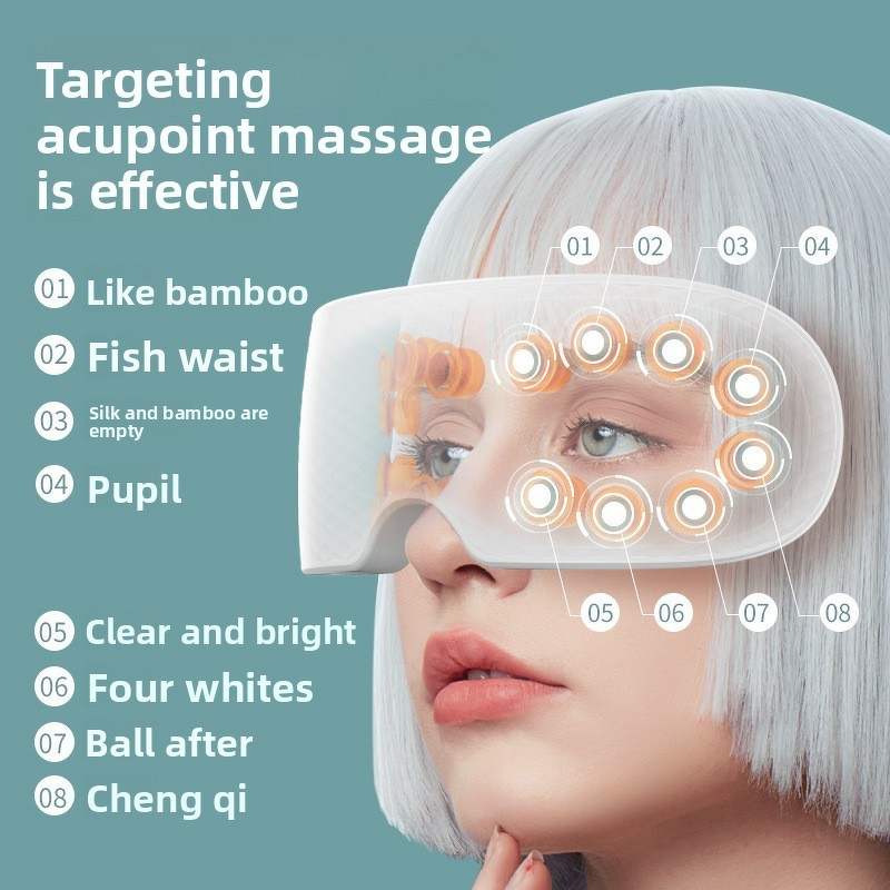 Portable Electric Eye Massager - 16 Heads with Pulse Vibration & Nano Mist