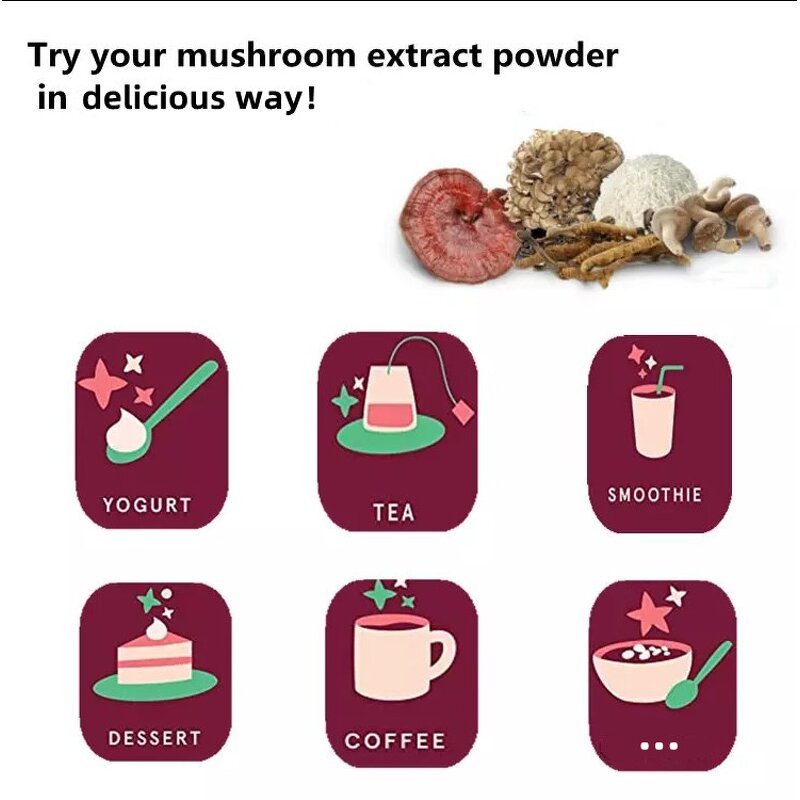 Mushroom Extract Powder Manufacturer - Private Label Organic 12-in-1 Blend with Lions Mane