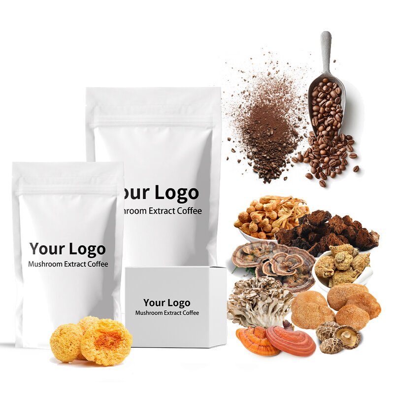 Mushroom Coffee Manufacturer - Blended with 10 Mushroom Extracts & Arabica Coffee Powder