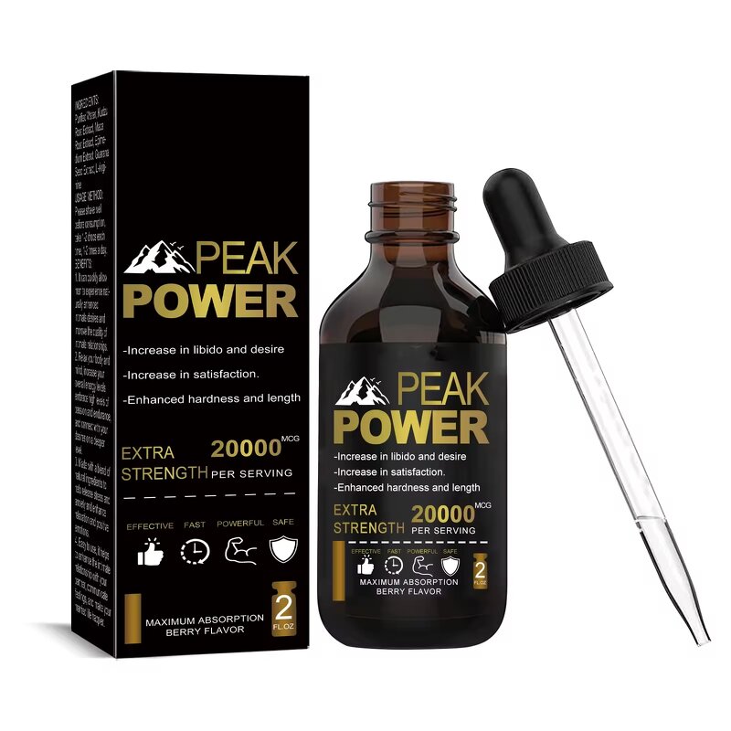 Peak Power Liquid Drops for Men - Stress Relief & Energy Booster Supplement
