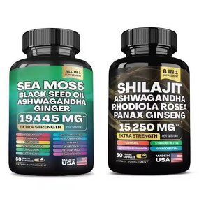 All in One Shilajit Capsules Manufacturer - Sea Moss Ashwagandha Ginseng Black Seed Oil Complex