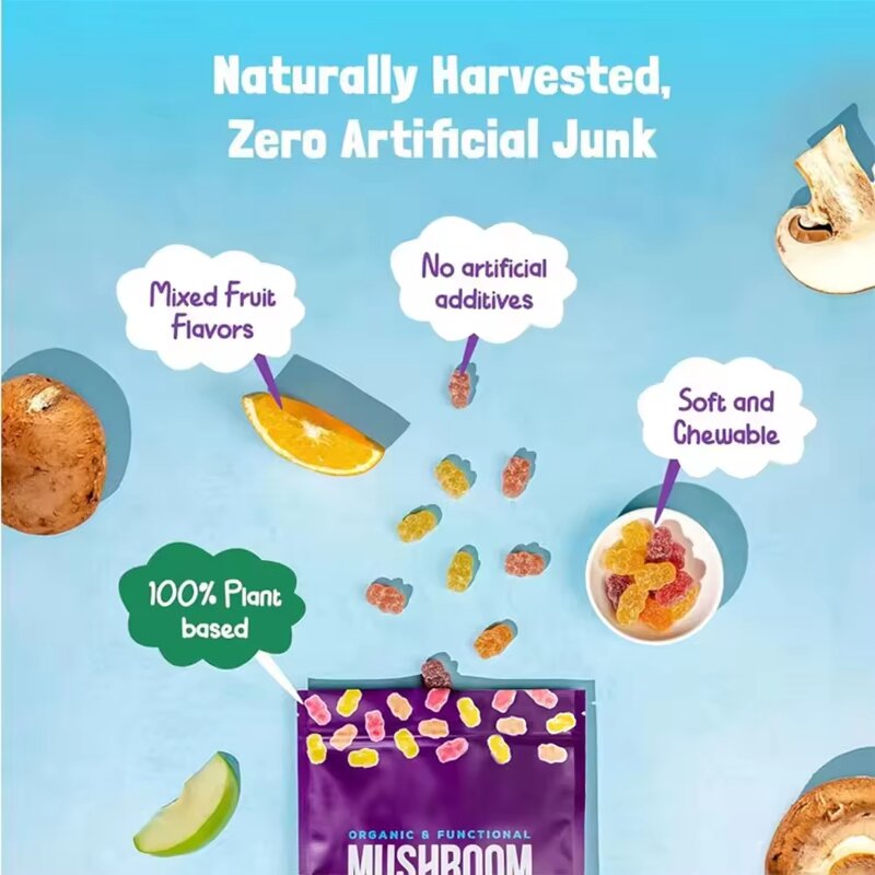 Mushroom Gummies Manufacturer - Bears Shape with Ashwagandha Dietary Supplement