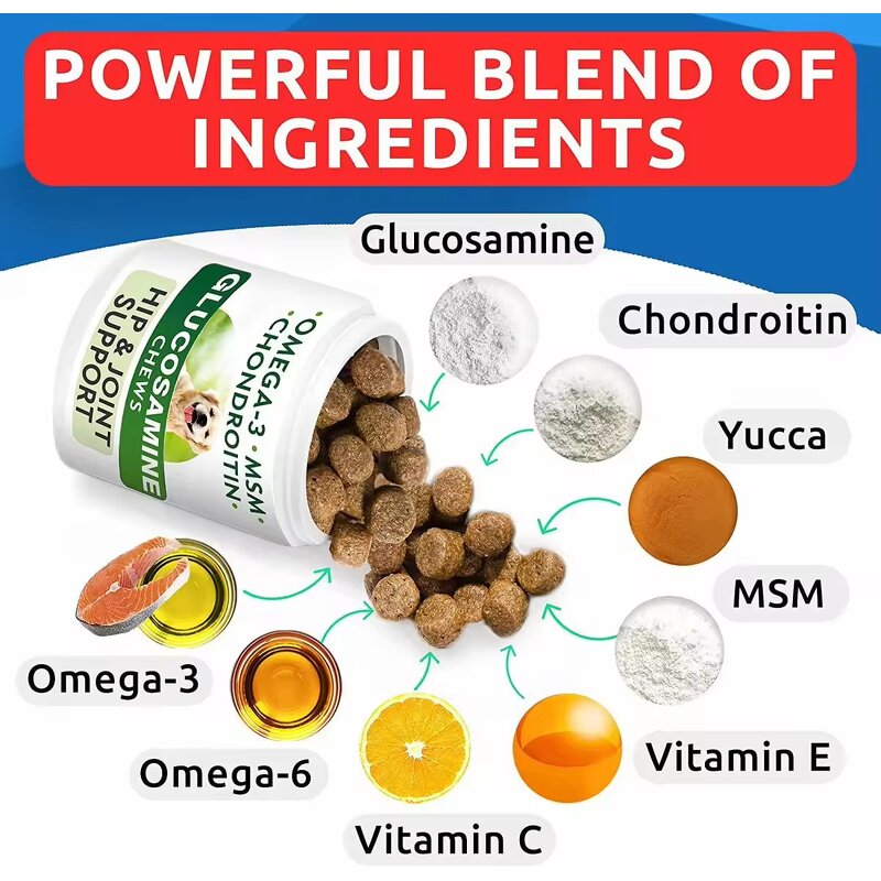 Glucosamine Chondroitin Dog Joint Supplement Chews Manufacturer - OEM for Senior Dogs Hip & Joint Pain Relief