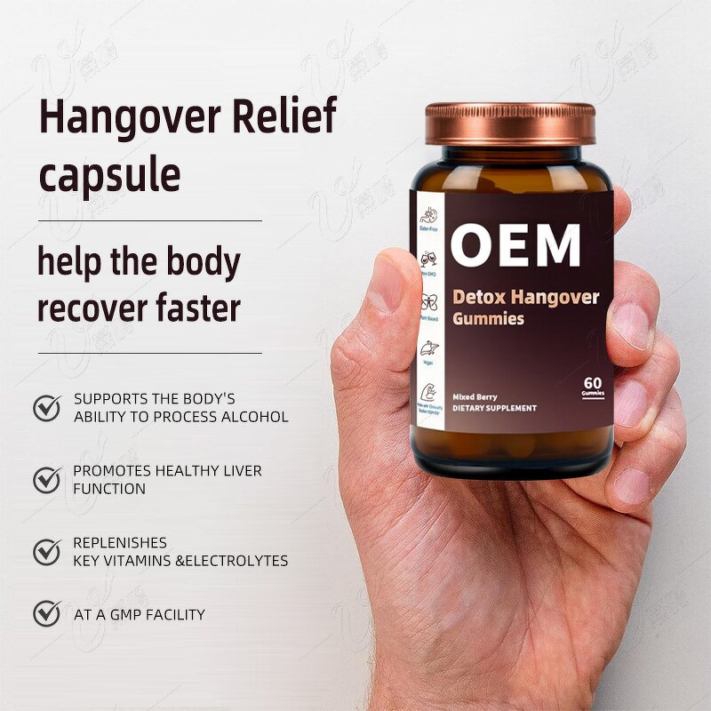 Herbal Hangover Relief Gummies Manufacturer - Custom with Milk Thistle, Vitamin C & Electrolytes