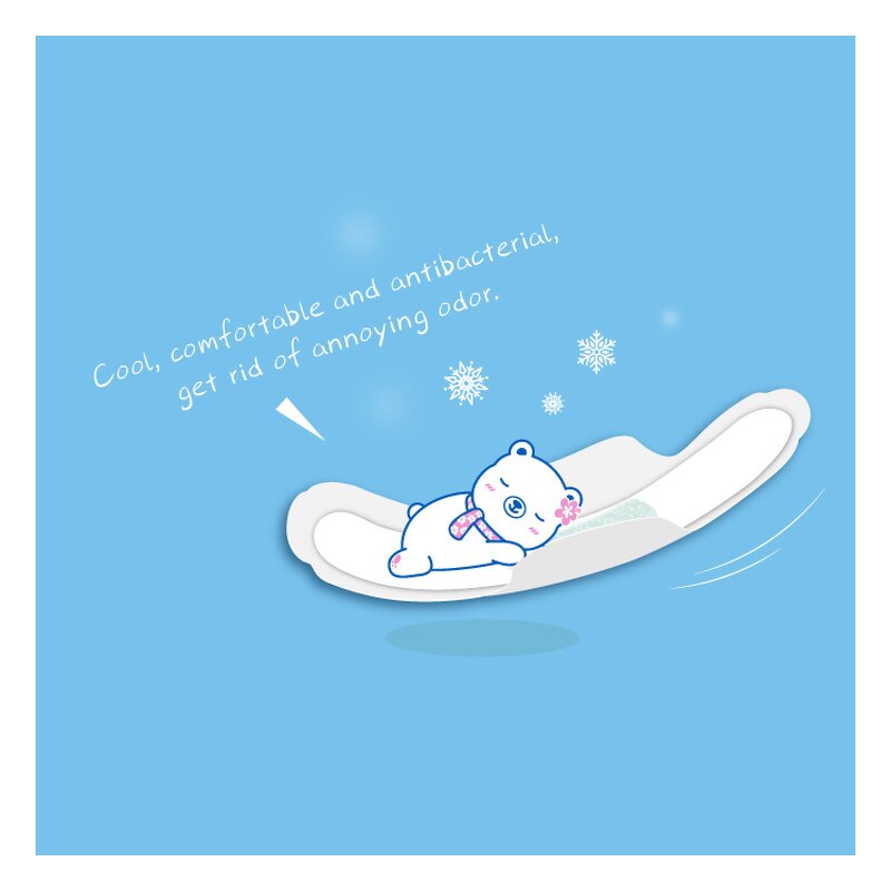 Organic Sanitary Pads Manufacturer - Disposable Cotton Cooling Chip Winged Design with Japan SAP