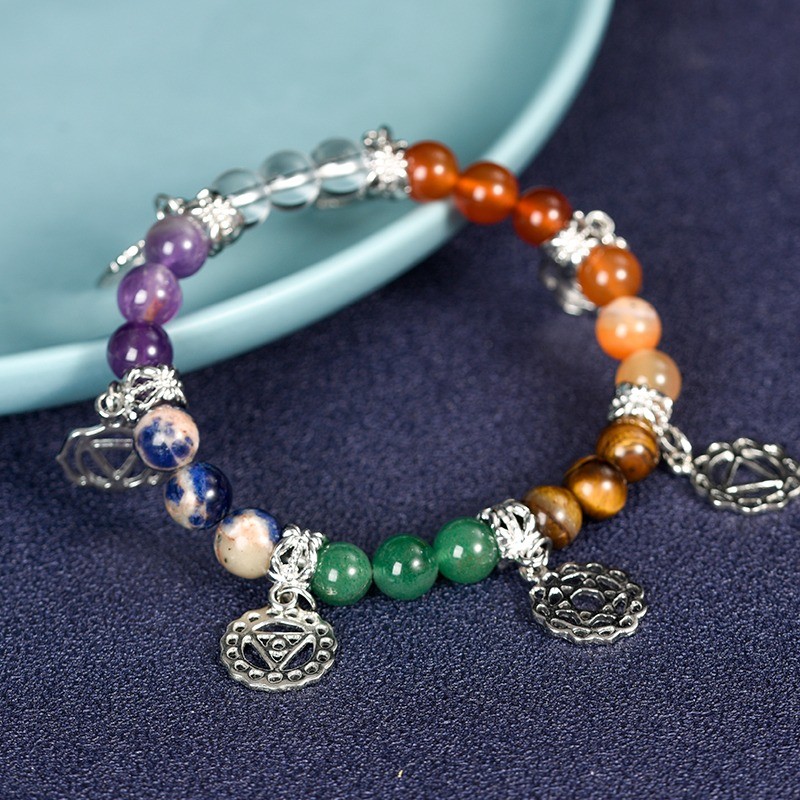 Crystal Jewelry Factory - Wholesale Natural Quartz 7 Chakra Bead Crystal Bracelet Gift