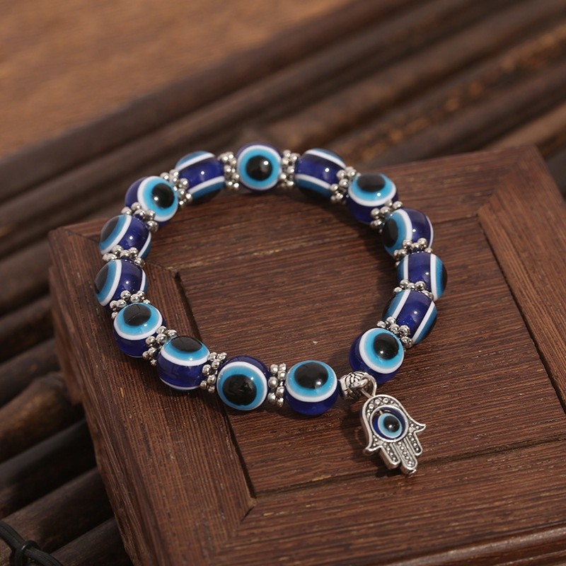 Evil Eye Bracelet Factory - Fashion Jewelry Blue Eye Stone Handmade Elastic Rope Bracelet