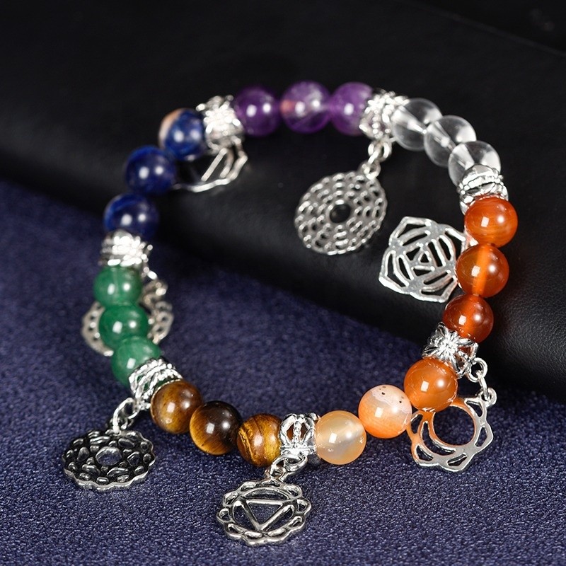 Crystal Jewelry Factory - Wholesale Natural Quartz 7 Chakra Bead Crystal Bracelet Gift