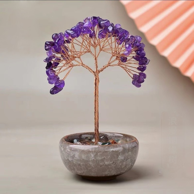 Crystal Tree Supplier - Hot Selling Cornucopia Tea Cup Base Handmade Crystal Fortune Tree