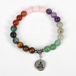 Healing Bracelet Manufacturer - Bulk Natural 7 Chakra Stone Crystal Bead Bracelet Gift