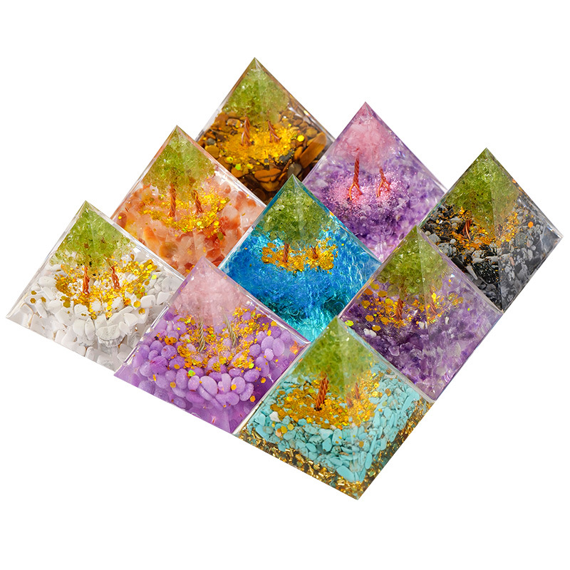 Resin Pyramid Supplier - Wholesale Handmade Amethyst Tiger Eye Energy Resin Pyramid
