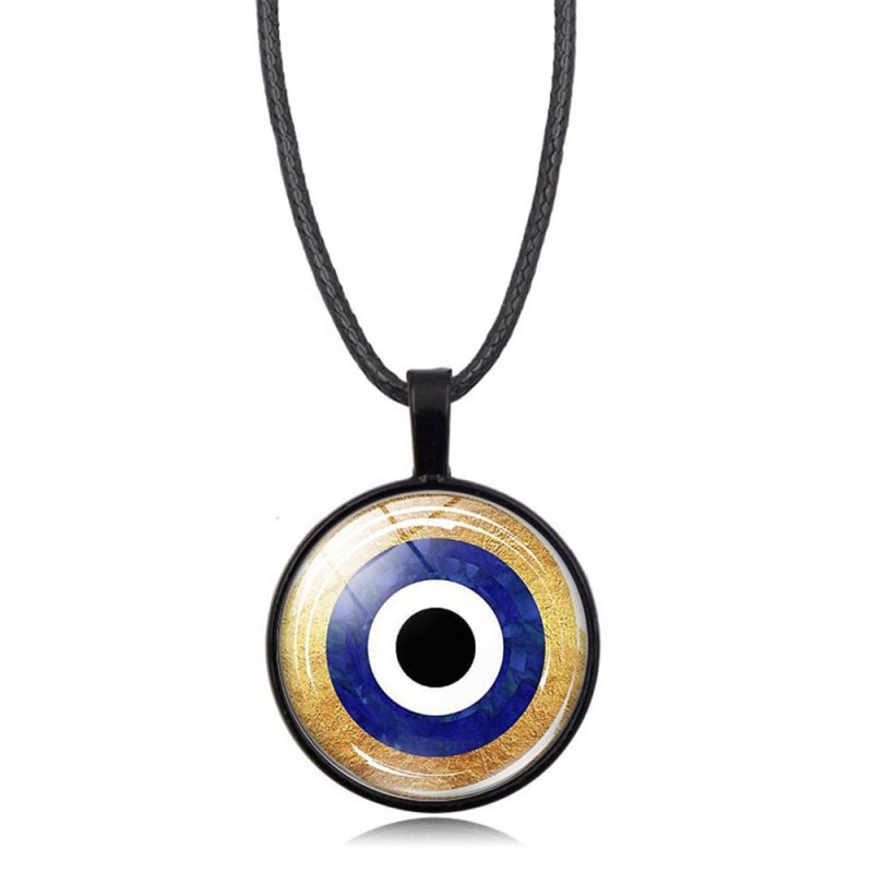 Evil Eye Necklace Factory - Sea Blue Glass Lucky Pendulum Turkish Evil Eye Pendant