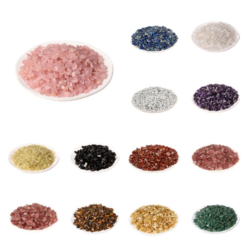 Crystal Gravel Factory - 100g Bulk Rose Quartz Amethyst Natural Healing Gemstone Chips