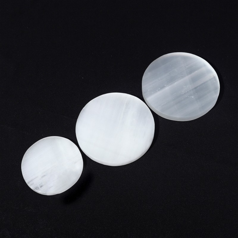 Crystal Crafts Manufacturer - Wholesale Natural White Selenite Round Plate Home Decor
