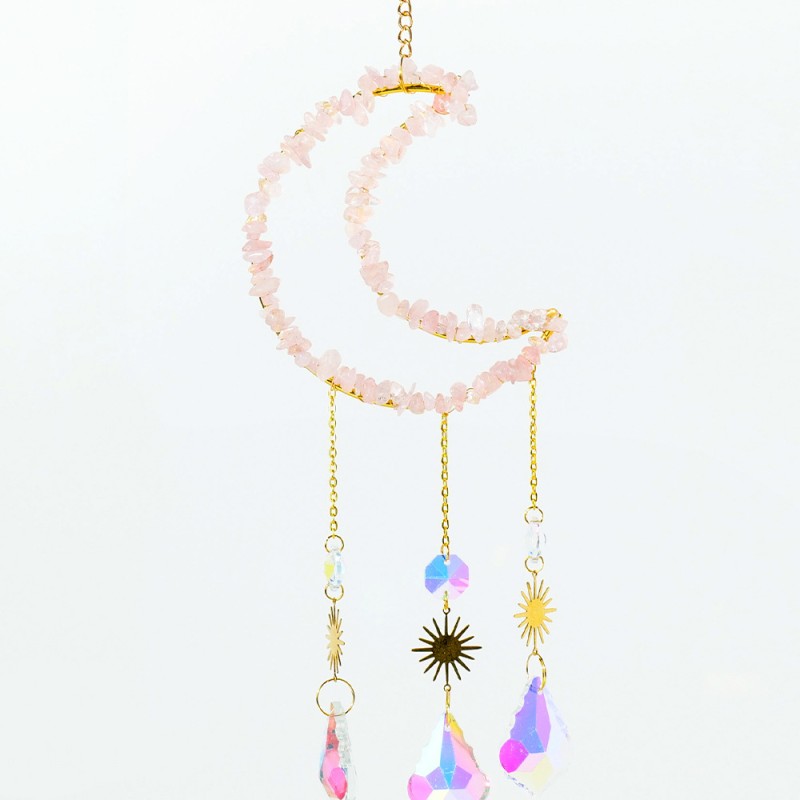 Wind Chimes Manufacturer - Hot Sale Natural Moon Amethyst Gravel Suncatcher Crystal