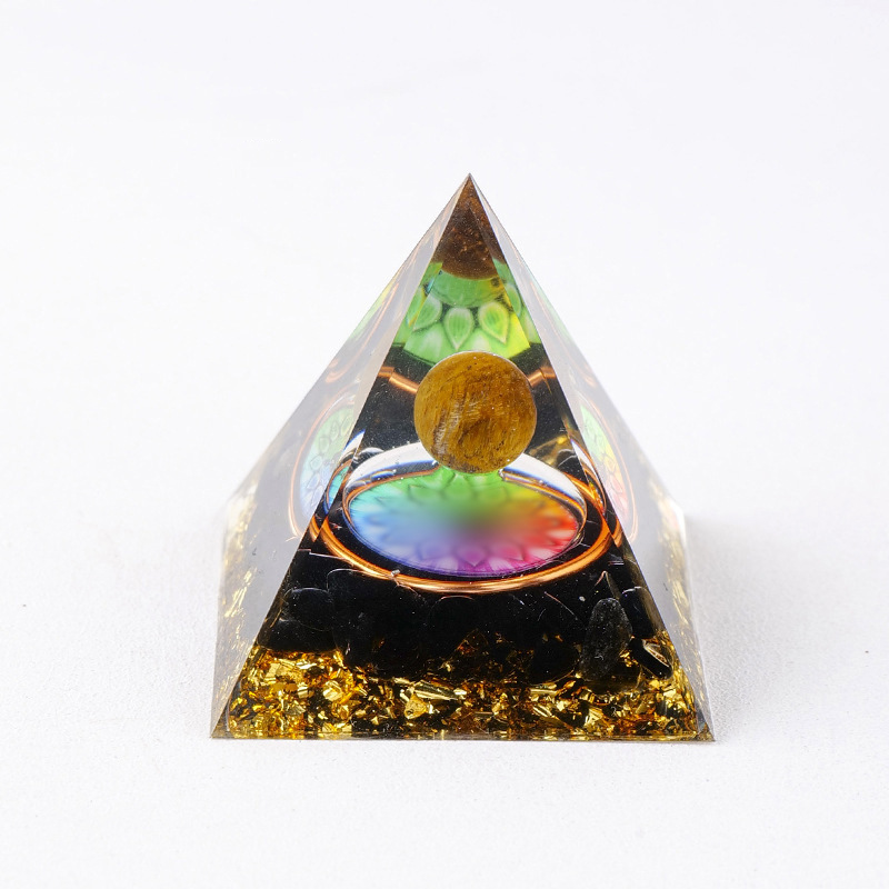 Resin Pyramid Supplier - Wholesale Handmade Amethyst Tiger Eye Energy Resin Pyramid