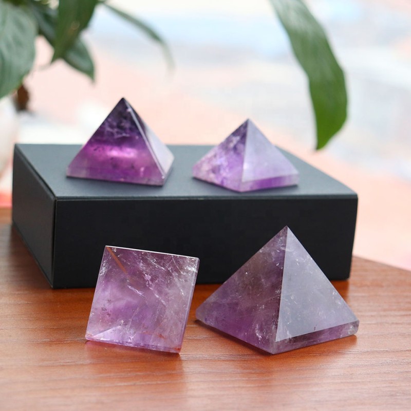 Gemstone Pyramid Supplier - Natural Labradorite Amethyst Gemstone Carving Pyramids