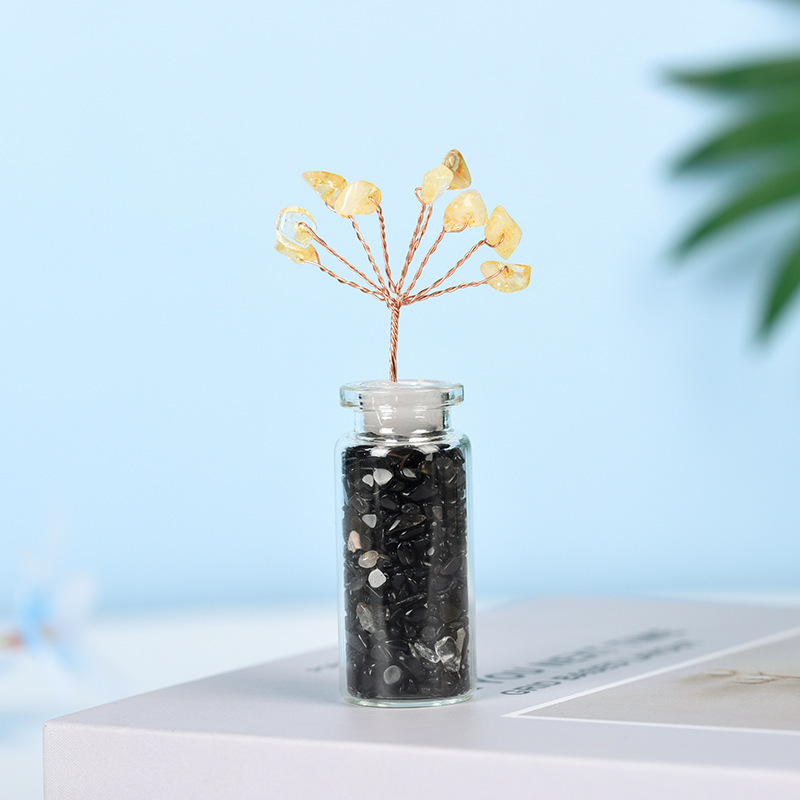 Fengshui Tree Factory - Wholesale Quartz Crystal Chips Gravel Infused Glass Bottle Tree
