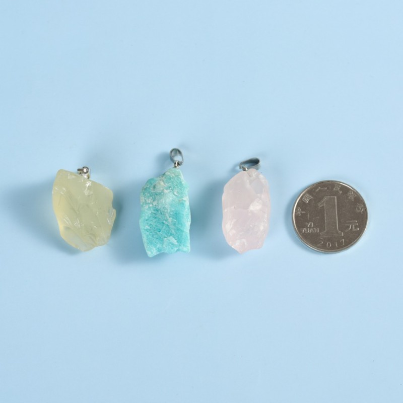 Raw Stone Pendant Supplier - Wholesale Natural Rose Quartz Irregular Healing Raw Stone