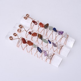 Selenite Stick Supplier - Wholesale Natural Crystals Copper Wire Chakra Selenite Wand