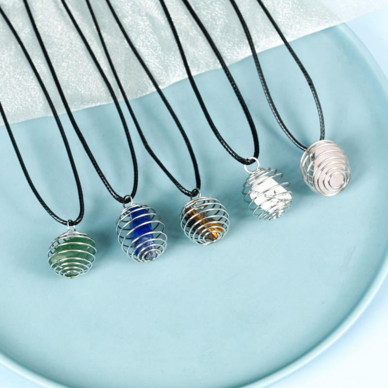Wire Pendant Manufacturer - Natural Gemstone Crystal Pendants Silver Wire Wrapped Raw