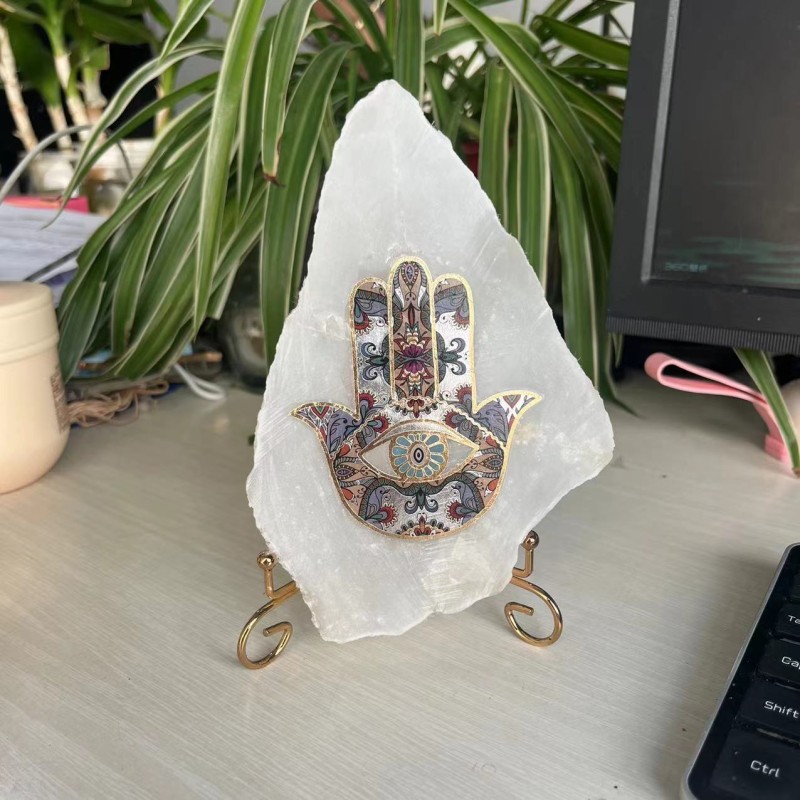 Hamsa Hand Sculpture Factory - Bestselling Polished Selenite Irregular Hamsa Hand Decor