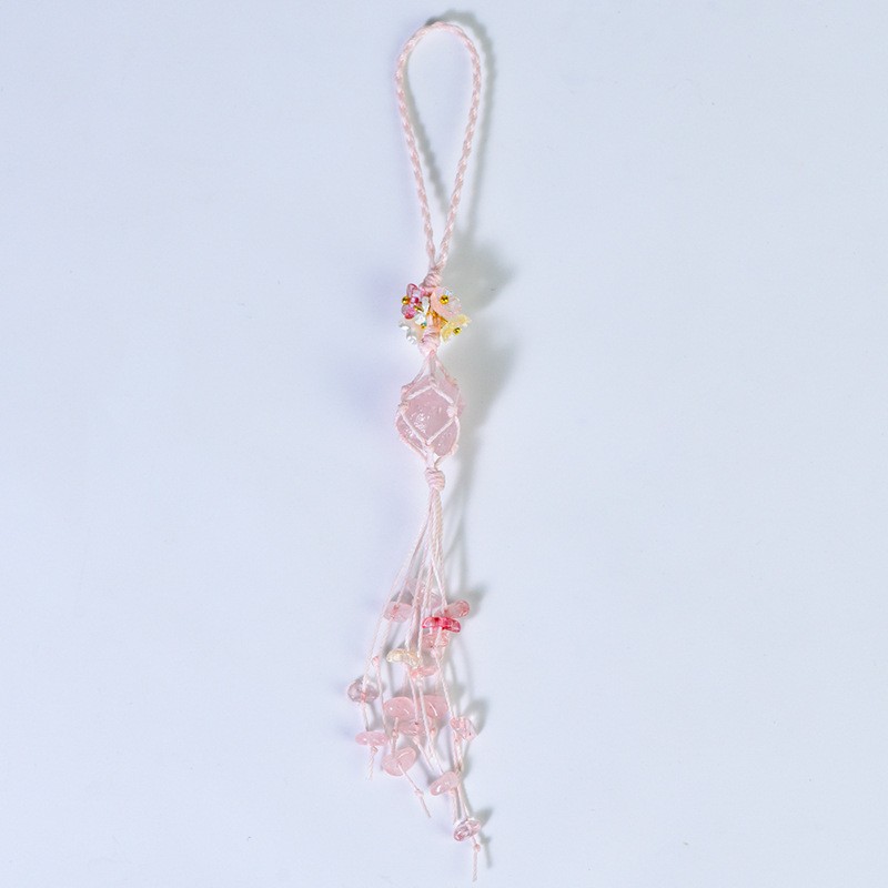 Phone Strap Factory - Wholesale Gravel Stone Gemstone Key Chain Handmade Woven Lanyard