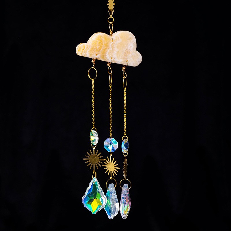 Crystal Wind Chimes Factory - Natural Healing Sun Catcher Quartz Wind Chimes Cloud