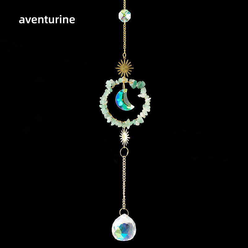 Wind Chimes Manufacturer - Natural Sun Moon Garden Wind Chimes Amethyst Rose Quartz