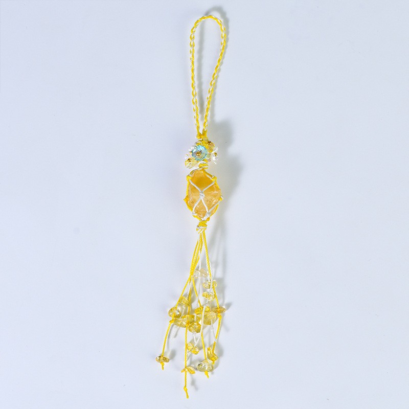 Phone Strap Factory - Wholesale Gravel Stone Gemstone Key Chain Handmade Woven Lanyard