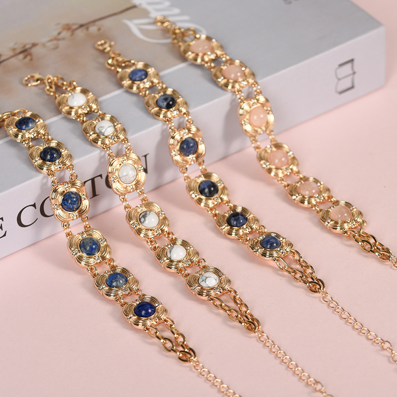 Crystal Bangle Factory - Women's Natural Rose Quartz Obsidian Crystal Bracelet Handcrafted