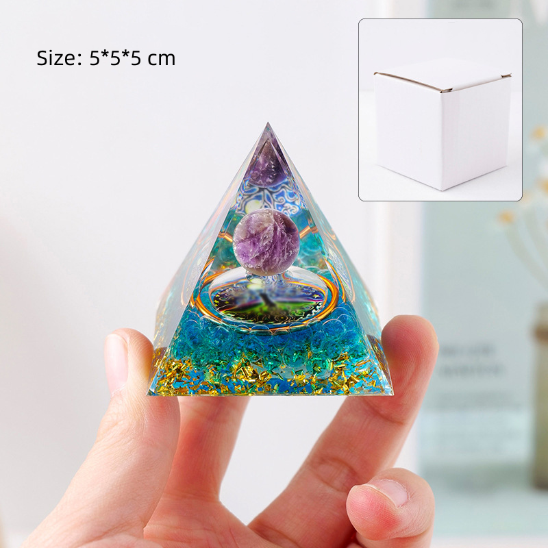 Resin Pyramid Supplier - Wholesale Handmade Amethyst Tiger Eye Energy Resin Pyramid