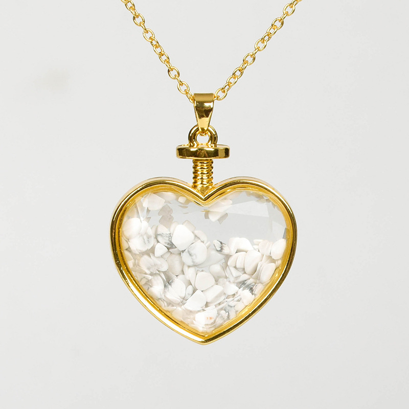 Crystal Pendant Supplier - Wholesale Heart Shape Amethyst Gravel Rose Quartz Pendant