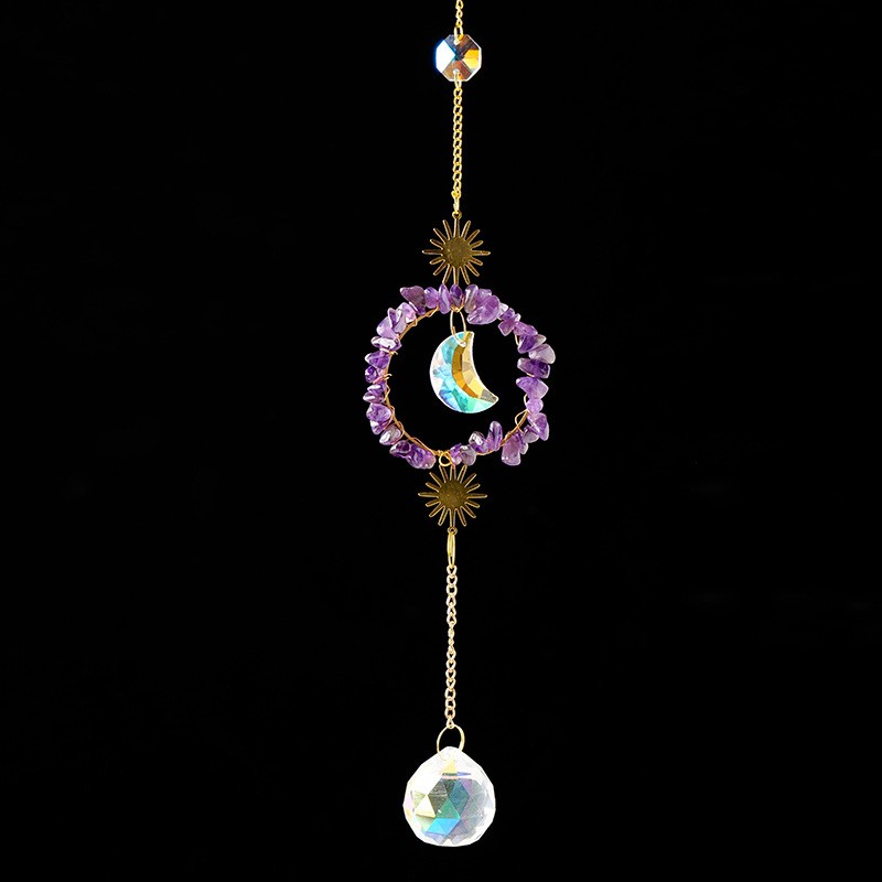 Sun Catcher Supplier - Natural Handmade Rose Quartz Chips Wind Chimes Crystal