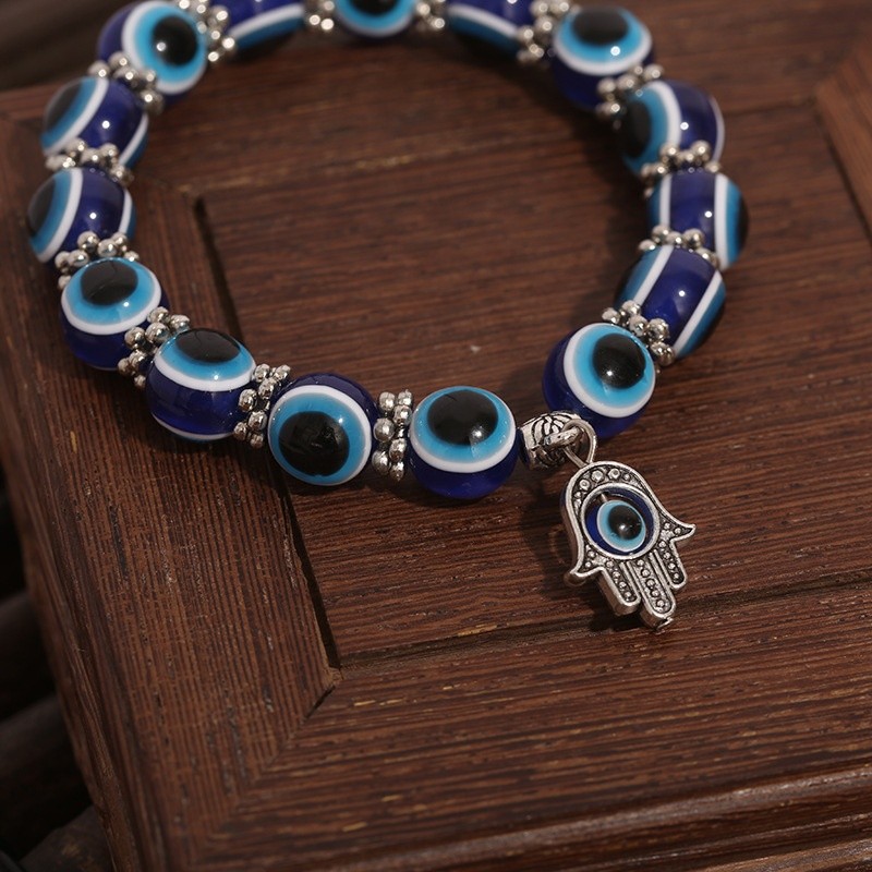 Evil Eye Bracelet Factory - Fashion Jewelry Blue Eye Stone Handmade Elastic Rope Bracelet