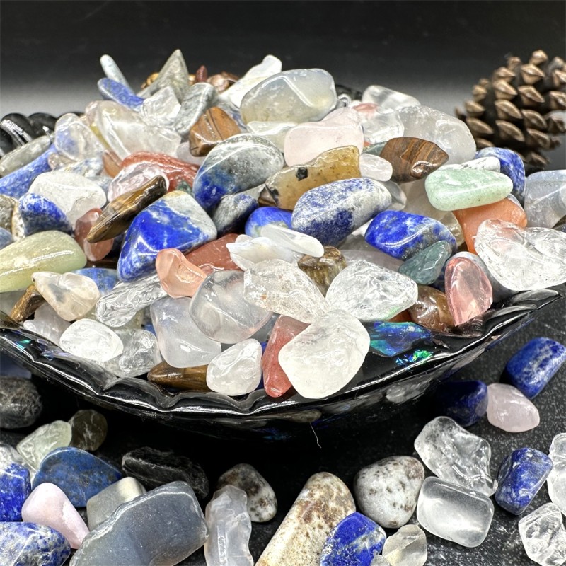 Gemstone Gravel Manufacturer - Wholesale Natural Tumbled Mixed Quartz Crystal Chips Decor