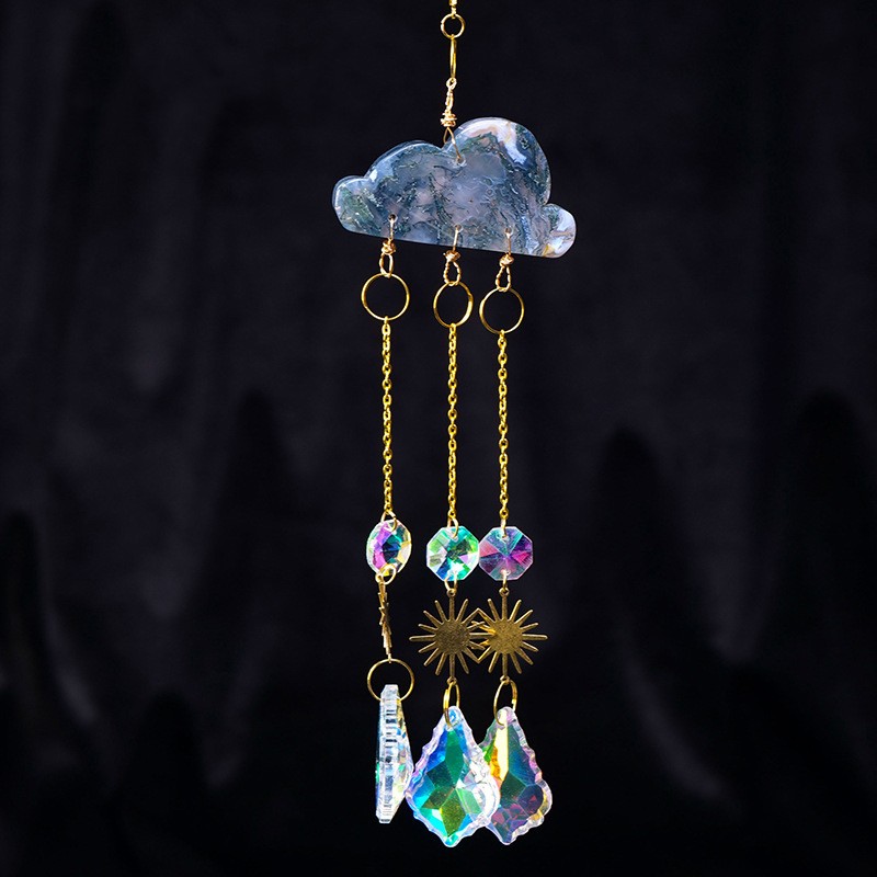 Crystal Wind Chimes Factory - Natural Healing Sun Catcher Quartz Wind Chimes Cloud