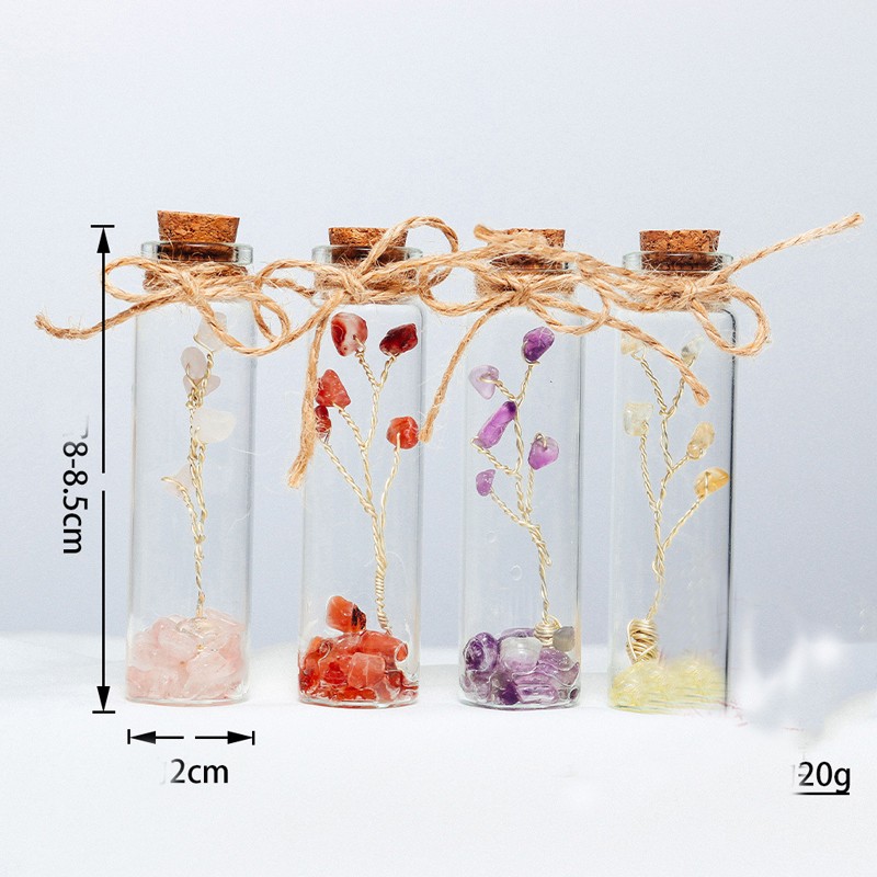 Wishing Bottle Supplier - Natural Seven Color Gemstone Amethyst Crystal Chips Tree