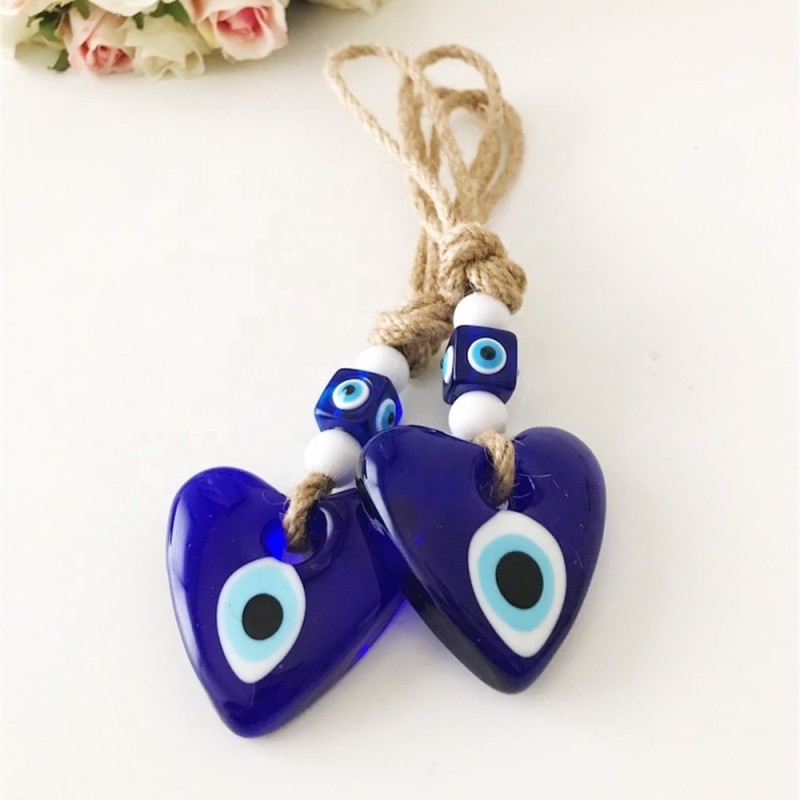 Evil Eye Pendant Manufacturer - Heart Coloured Beads Turkey Blue Eyes Charm Devil's Eyes