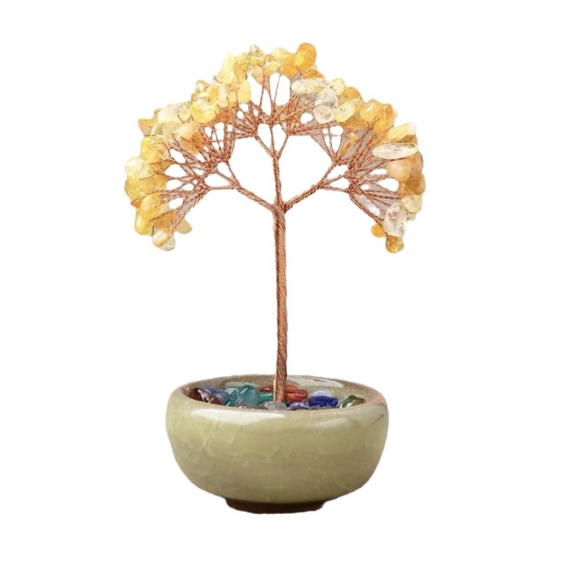 Crystal Tree Supplier - Hot Selling Cornucopia Tea Cup Base Handmade Crystal Fortune Tree