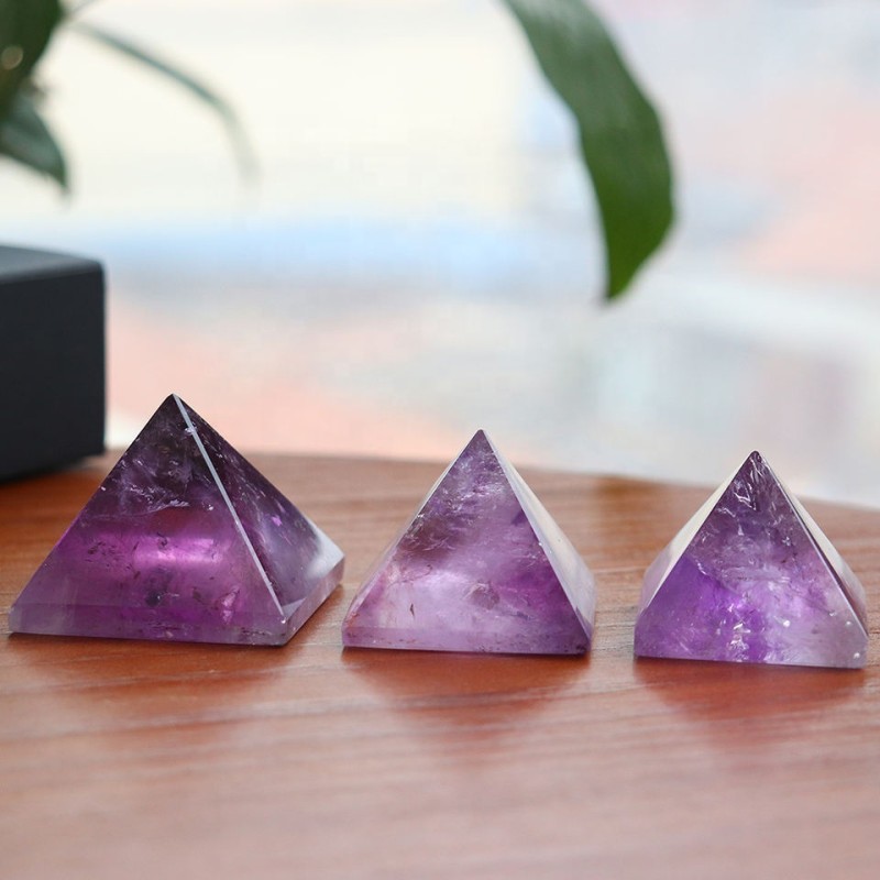 Gemstone Pyramid Supplier - Natural Labradorite Amethyst Gemstone Carving Pyramids