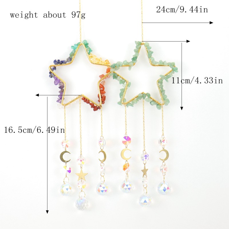 Crystal Wind Chimes Factory - New Arrival Handmade Star Shape Suncatcher Wind Chime
