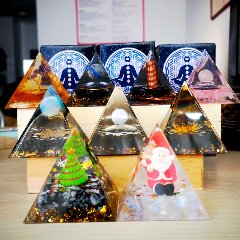 Orgone Pyramid Manufacturer - 5cm 6cm Wholesale Healing Crystals Resin Energy Orgonite