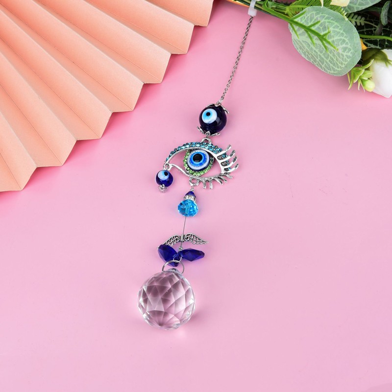 Sun Catcher Supplier - Hot-Sale Turkish Blue Evil Eye Hanging Crystal Wall Hanging