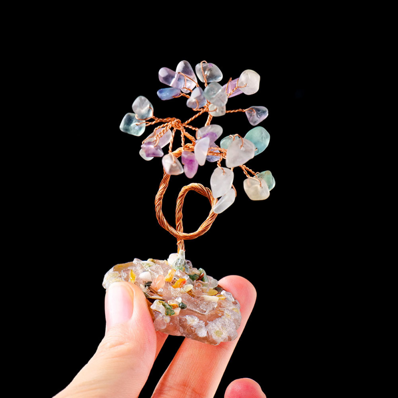 Gemstone Tree Supplier - Factory Price Natural Agate Base Crystal Chips Tree Decor