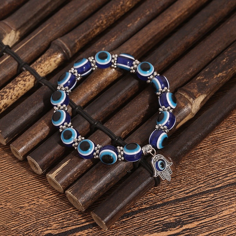 Evil Eye Bracelet Factory - Fashion Jewelry Blue Eye Stone Handmade Elastic Rope Bracelet
